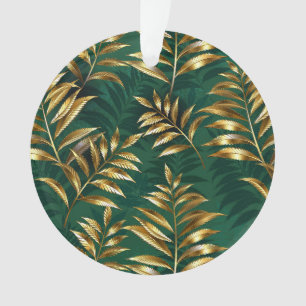 Naadloos patroon met gouden varens ornament