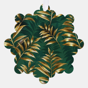 Naadloos patroon met gouden varens ornament kaart