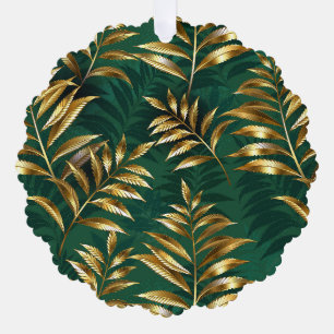 Naadloos patroon met gouden varens ornament kaart