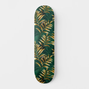 Naadloos patroon met gouden varens persoonlijk skateboard