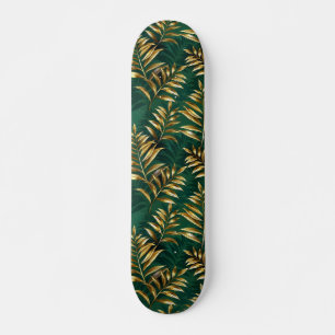 Naadloos patroon met gouden varens persoonlijk skateboard