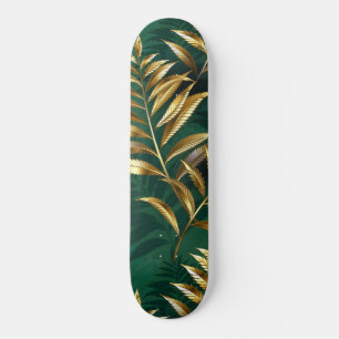 Naadloos patroon met gouden varens persoonlijk skateboard