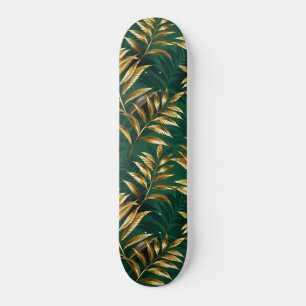 Naadloos patroon met gouden varens persoonlijk skateboard