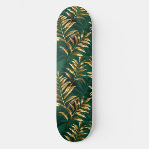 Naadloos patroon met gouden varens persoonlijk skateboard