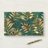 Naadloos patroon met gouden varens post-it® notes (Op bureau)