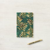 Naadloos patroon met gouden varens post-it® notes (Op bureau)