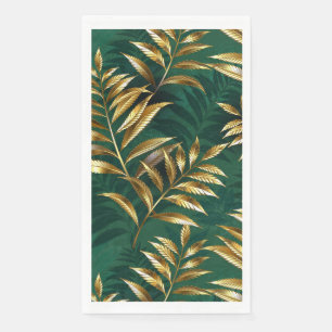 Naadloos patroon met gouden varens servet