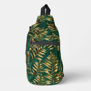 Naadloos patroon met gouden varens sling bag