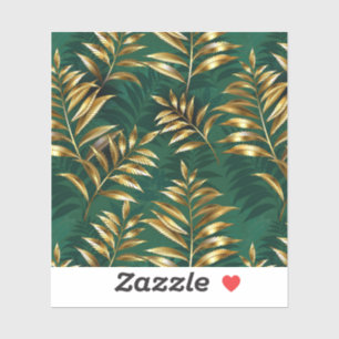 Naadloos patroon met gouden varens sticker