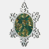 Naadloos patroon met gouden varens tin sneeuwvlok ornament (Rechts)