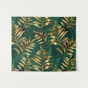 Naadloos patroon met gouden varens wandkleed
