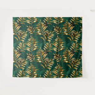 Naadloos patroon met gouden varens wandkleed