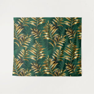 Naadloos patroon met gouden varens wandkleed