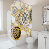 Naadloos patroon met goudketens van edelstenen douchegordijn (In situ)