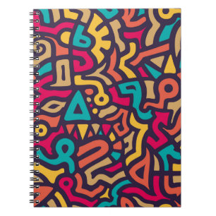 Naadloos patroon met graffiti-krommingsvormen. Men Notitieboek