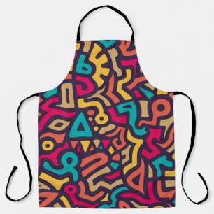 Naadloos patroon met graffiti-krommingsvormen. Men Schort