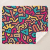 Naadloos patroon met graffiti-krommingsvormen. Men Sherpa Deken (Voorkant (horizontaal))