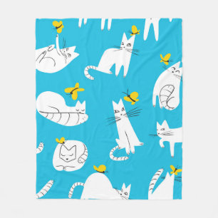 Naadloos patroon met grappige katten die met een k fleece deken