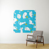 Naadloos patroon met grappige katten die met een k wandkleed (In Situ (horizontaal))