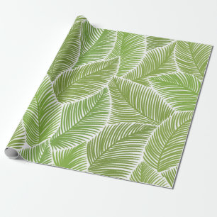 Naadloos patroon met groene palmbladeren cadeaupapier