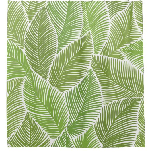 Naadloos patroon met groene palmbladeren douchegordijn (Voorkant)