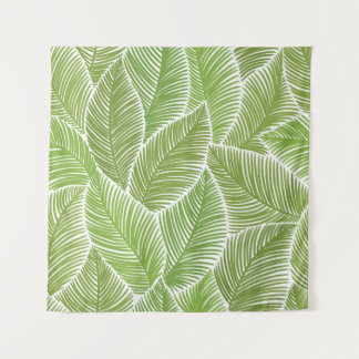 Naadloos patroon met groene palmbladeren wandkleed
