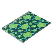 Naadloos patroon met groene sierschildpadden. Zee Notitieboek (Linkerzijde)