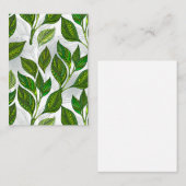 Naadloos patroon met groene theebladeren advieskaart (Voorkant / Achterkant)