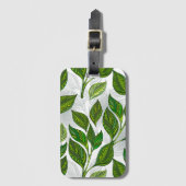 Naadloos patroon met groene theebladeren bagagelabel (Voorkant (verticaal))