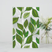 Naadloos patroon met groene theebladeren briefpapier (Staand voorkant)