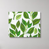 Naadloos patroon met groene theebladeren canvas afdruk (Voorkant)