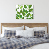Naadloos patroon met groene theebladeren canvas afdruk (Insitu (Slaapkamer))