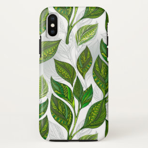 Naadloos patroon met groene theebladeren Case-Mate iPhone case