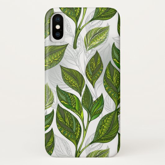 Naadloos patroon met groene theebladeren Case-Mate iPhone case (Achterkant)