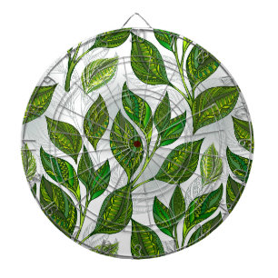 Naadloos patroon met groene theebladeren dartbord
