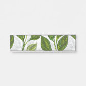 Naadloos patroon met groene theebladeren deurbordje (Voorkant)