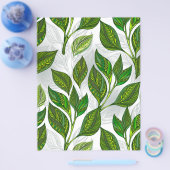 Naadloos patroon met groene theebladeren flyer (Enkel)