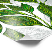 Naadloos patroon met groene theebladeren foto afdruk (Hoek)