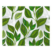 Naadloos patroon met groene theebladeren foto afdruk (Voorkant)