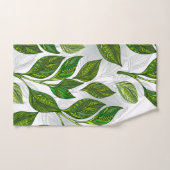Naadloos patroon met groene theebladeren handdoek (Handdoek)