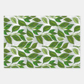 Naadloos patroon met groene theebladeren inpakpapier vel (Voorkant 2)