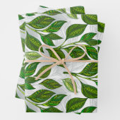 Naadloos patroon met groene theebladeren inpakpapier vel (In situ)