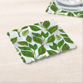 Naadloos patroon met groene theebladeren kartonnen onderzetters (Gebogen)