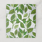 Naadloos patroon met groene theebladeren klantenkaartje (Buitenkant ongevouwen)