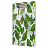Naadloos patroon met groene theebladeren klembord (Links)
