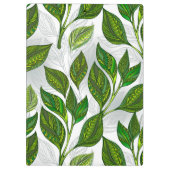 Naadloos patroon met groene theebladeren klembord (Achterkant)