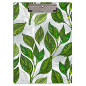 Naadloos patroon met groene theebladeren klembord (Voorkant)