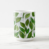Naadloos patroon met groene theebladeren magische mok (Midden)