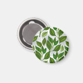 Naadloos patroon met groene theebladeren magneet (Voorkant / Achterkant)
