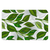 Naadloos patroon met groene theebladeren magneet (Horizontaal)